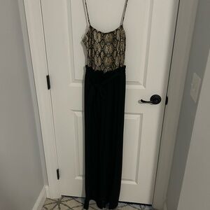 Black and Tan Snakeskin Jumpsuit